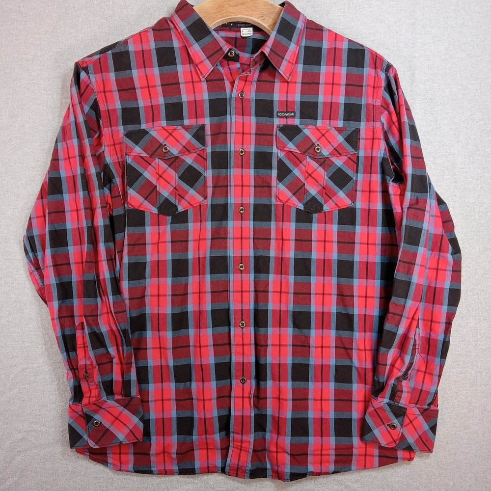 Vintage Rocawear 2XL Plaid Flannel Shirt Rap Jay Z Hip Hop Marcy High Renegades - Picture 2 of 16